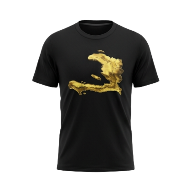 Golden Haiti Map Heavy Cotton T-Shirt
