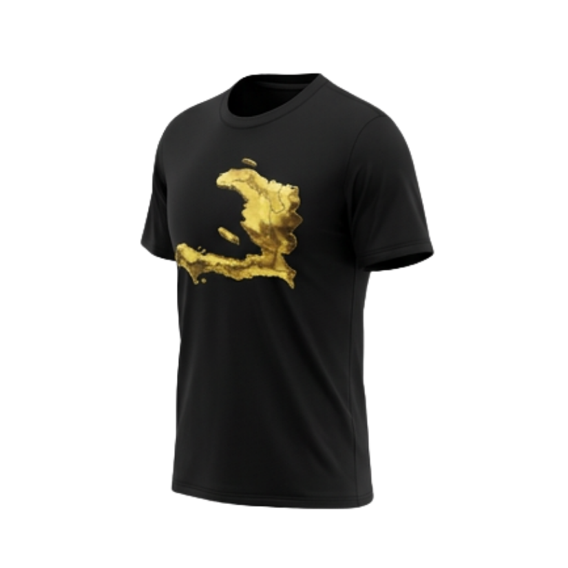 Golden Haiti Map Heavy Cotton T-Shirt