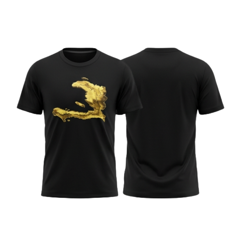 Golden Haiti Map Heavy Cotton T-Shirt